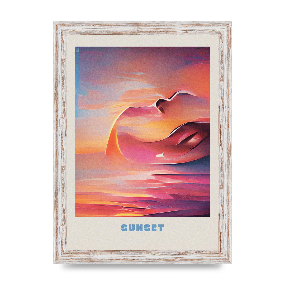 Painted Sunset Three Wall Art - A4 framed