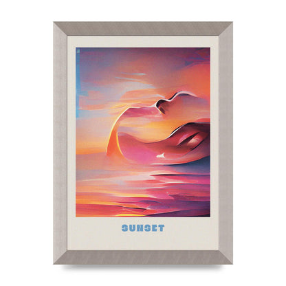 Painted Sunset Three Wall Art - A4 framed