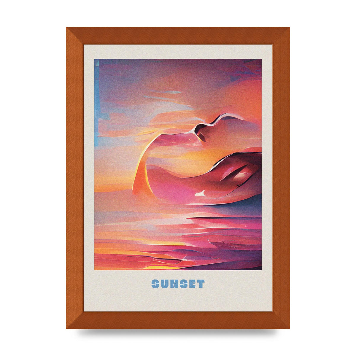 Painted Sunset Three Wall Art - A4 framed