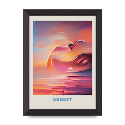 Painted Sunset Three Wall Art - A4 framed