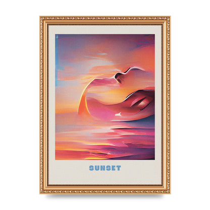Painted Sunset Three Wall Art - A4 framed