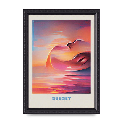 Painted Sunset Three Wall Art - A4 framed
