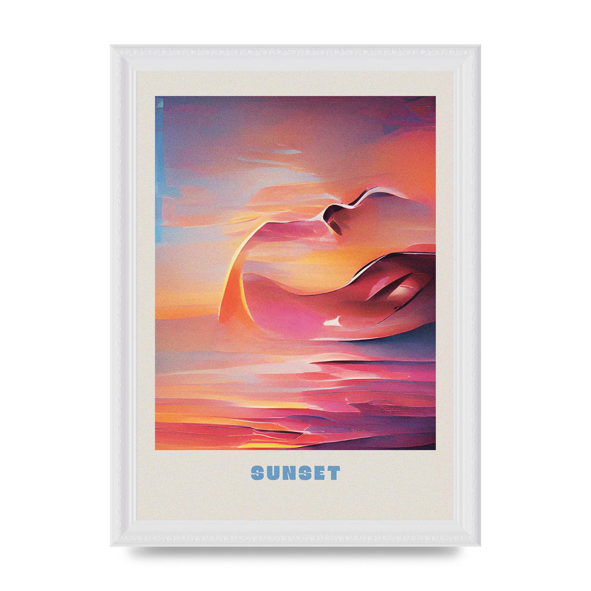 Painted Sunset Three Wall Art - A4 framed
