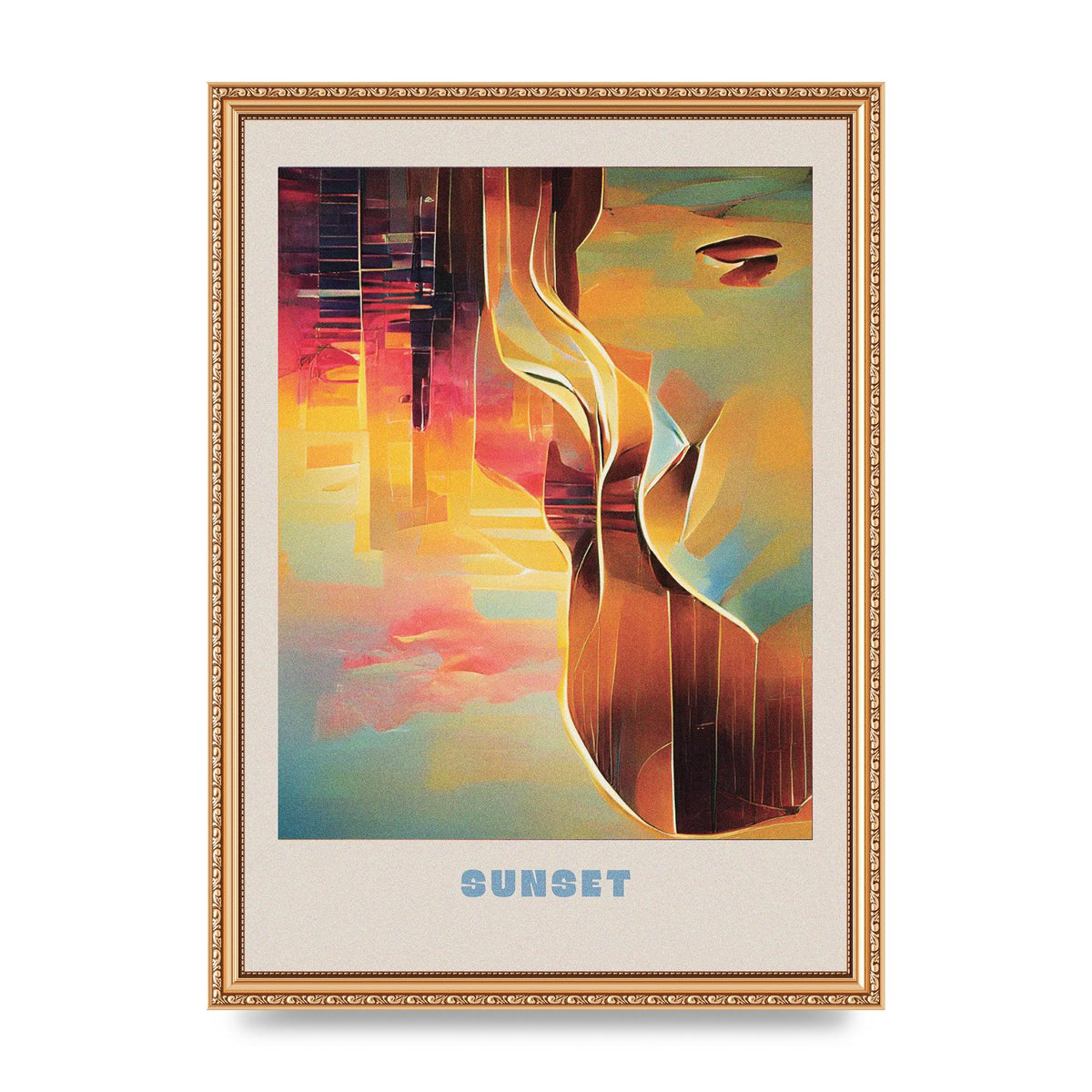 Painted Sunset Four Art For The Home - A3 framed