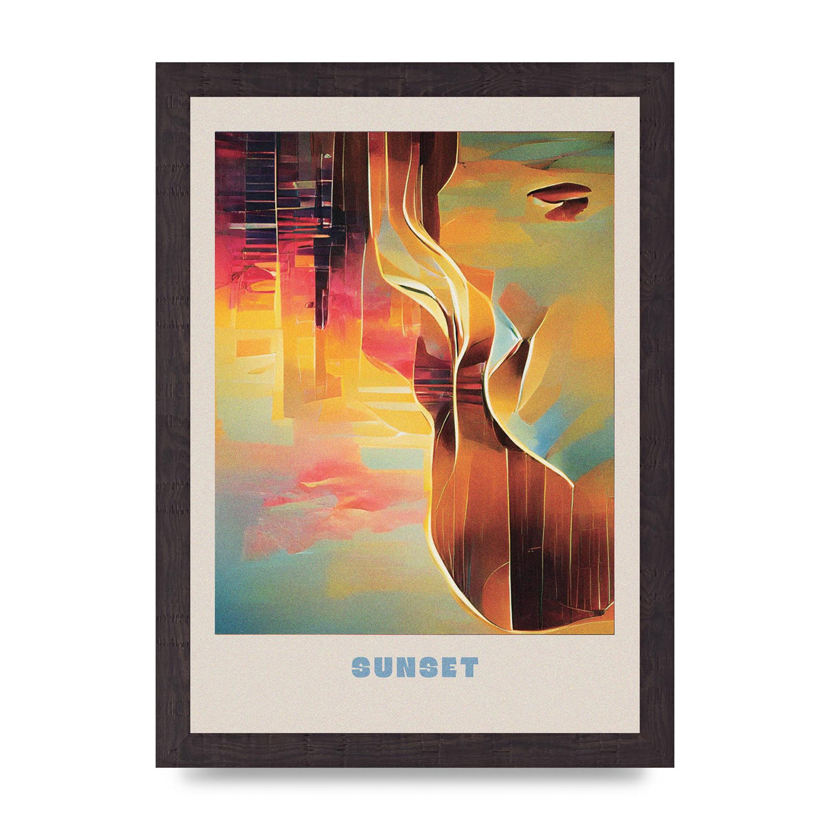 Painted Sunset Four Art For The Home - A4 framed