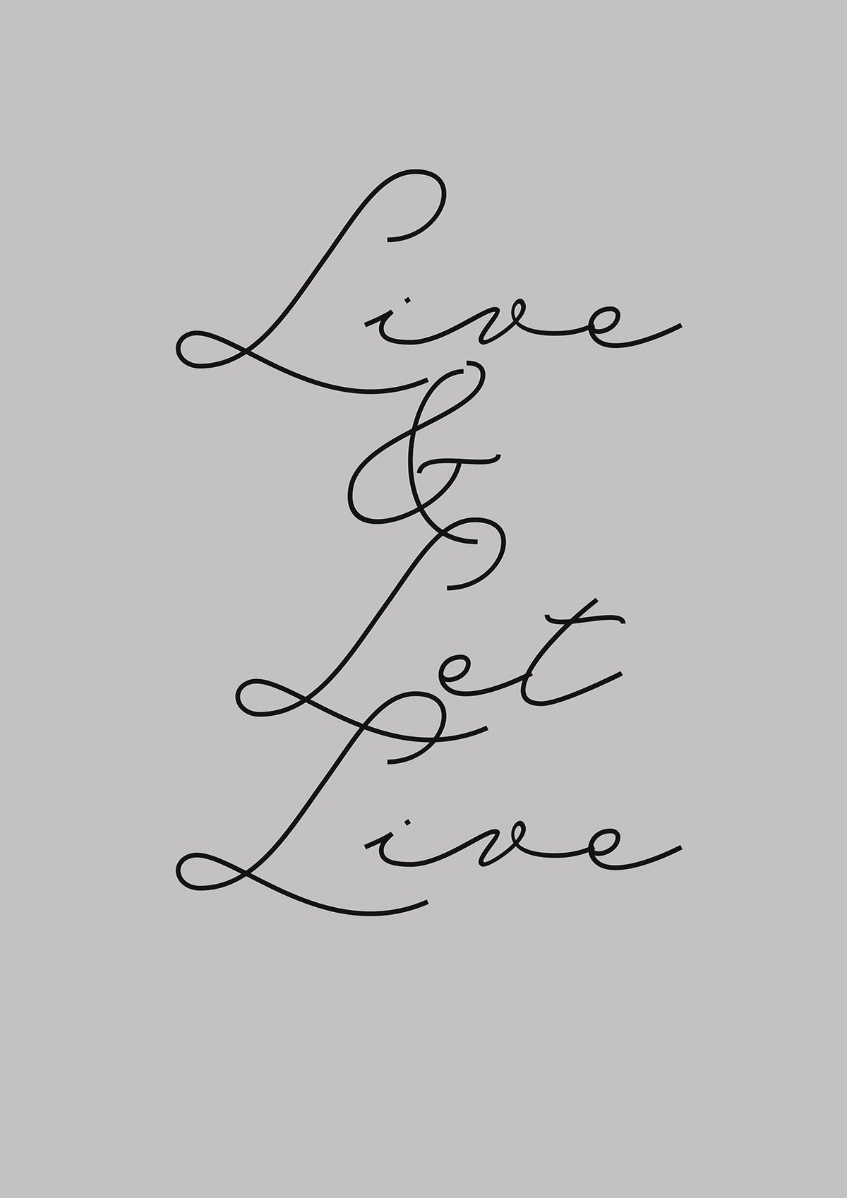 Script Live Let Live Quote" Printed Poster - detail
