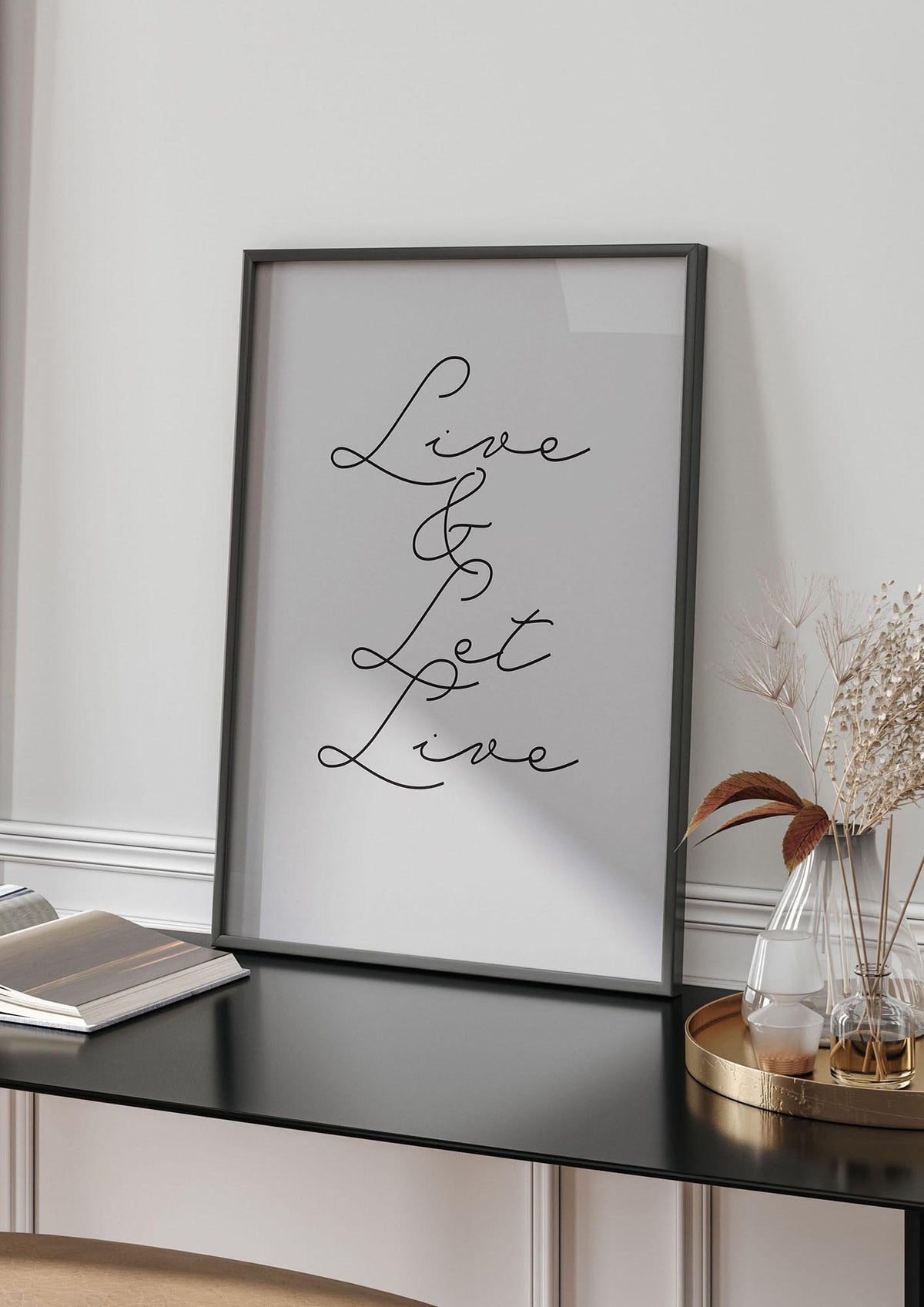 Script Live Let Live Quote" Printed Poster - living room 4
