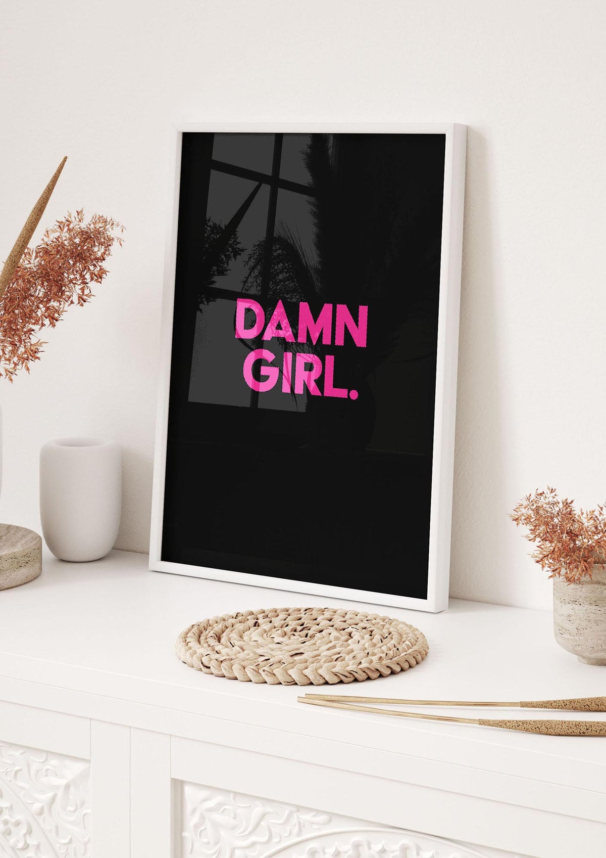 Damn Girl Pink Wall Art - hall 1