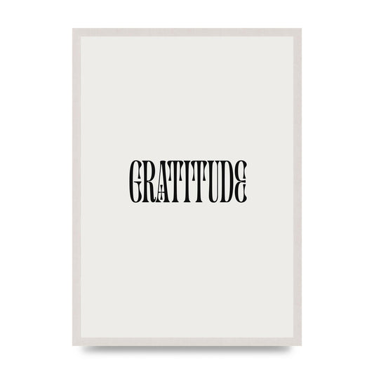 Gratitude Inspirational Quote Wall Art - A2 framed