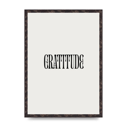 Gratitude Inspirational Quote Wall Art - A2 framed