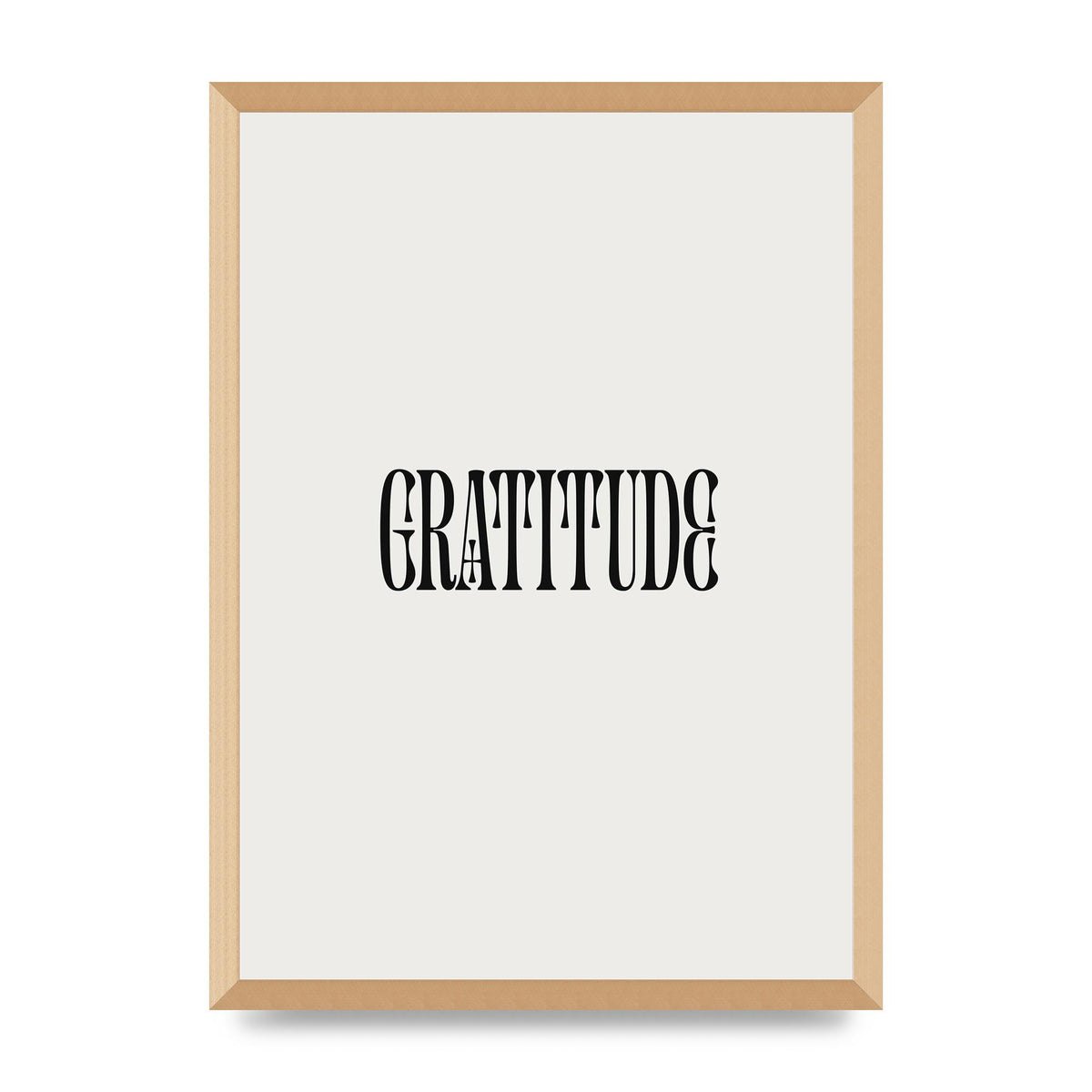 Gratitude Inspirational Quote Wall Art - A2 framed