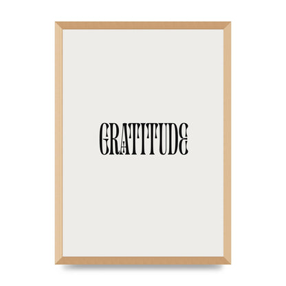 Gratitude Inspirational Quote Wall Art - A2 framed