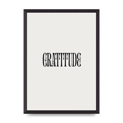 Gratitude Inspirational Quote Wall Art - A2 framed