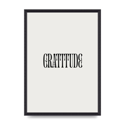 Gratitude Inspirational Quote Wall Art - A2 framed
