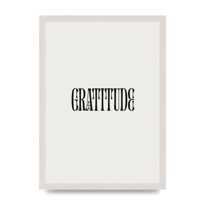 Gratitude Inspirational Quote Wall Art - A3 framed