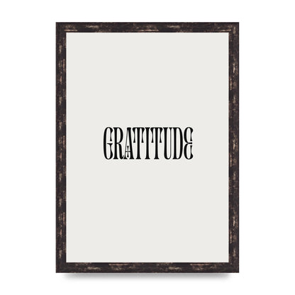 Gratitude Inspirational Quote Wall Art - A3 framed