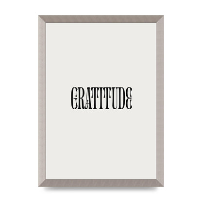 Gratitude Inspirational Quote Wall Art - A3 framed