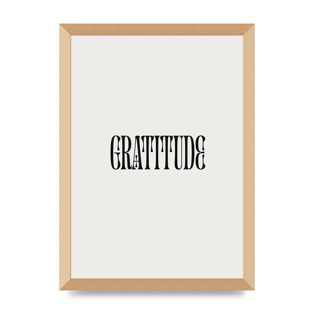Gratitude Inspirational Quote Wall Art - A3 framed