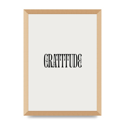 Gratitude Inspirational Quote Wall Art - A3 framed