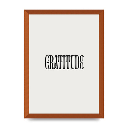 Gratitude Inspirational Quote Wall Art - A3 framed