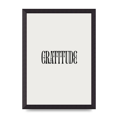 Gratitude Inspirational Quote Wall Art - A3 framed