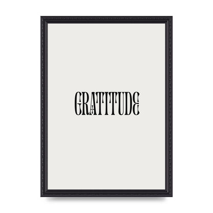 Gratitude Inspirational Quote Wall Art - A3 framed