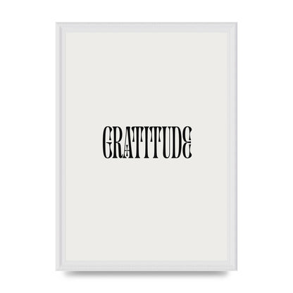 Gratitude Inspirational Quote Wall Art - A3 framed