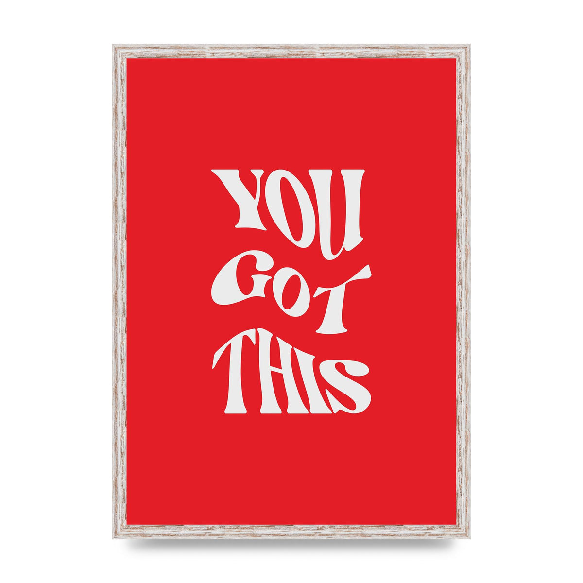You Got This Curved Inspirational Quote Red" Art For The Home - A2 framed