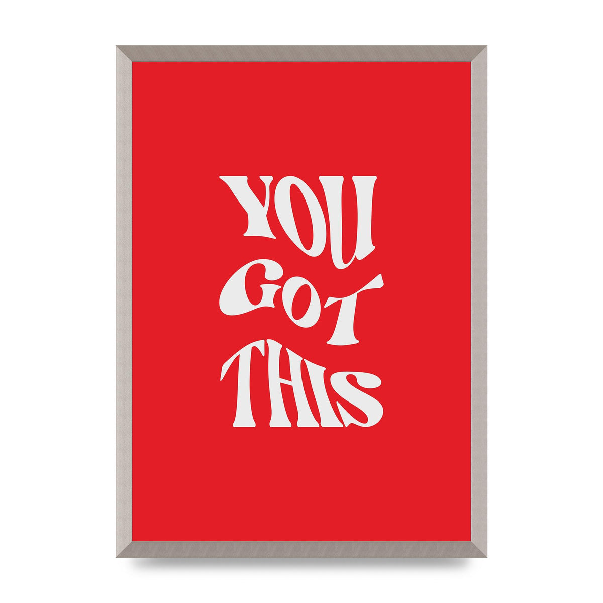 You Got This Curved Inspirational Quote Red" Art For The Home - A2 framed