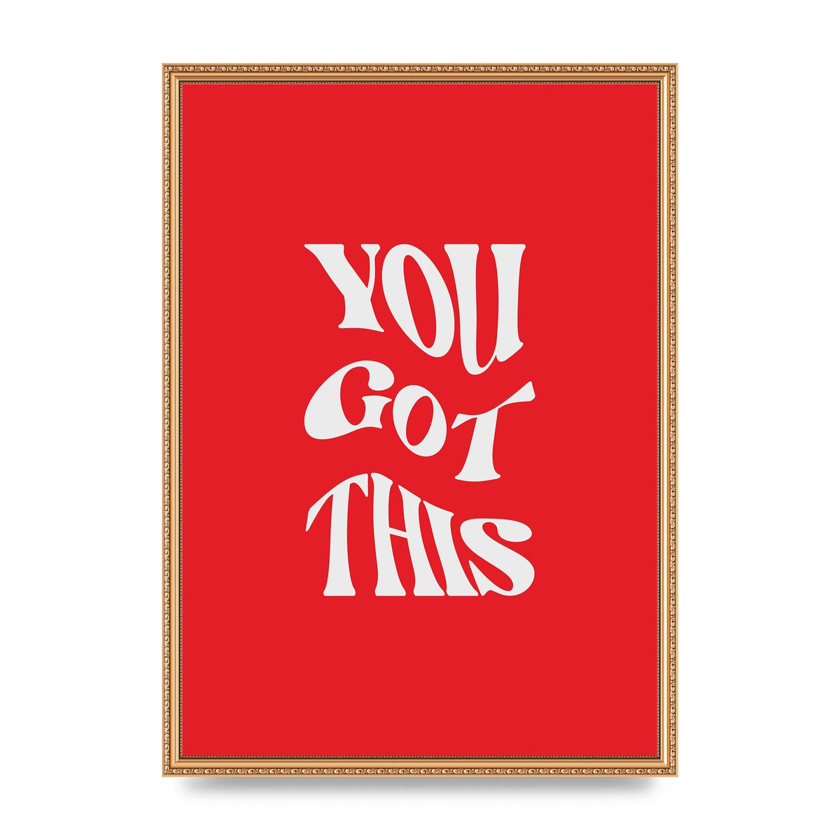 You Got This Curved Inspirational Quote Red" Art For The Home - A2 framed