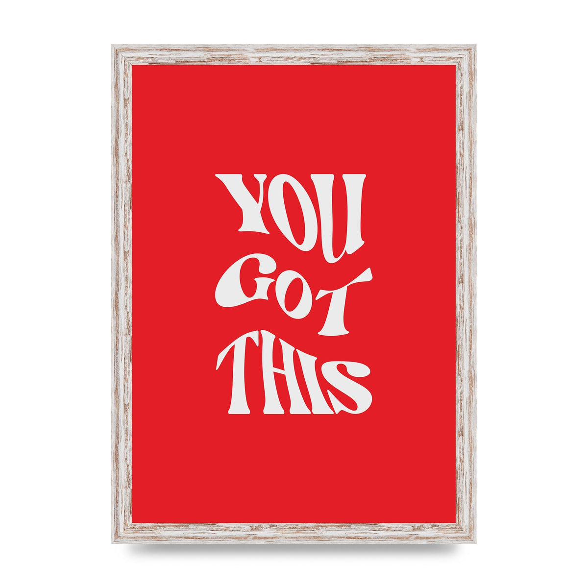 You Got This Curved Inspirational Quote Red" Art For The Home - A3 framed