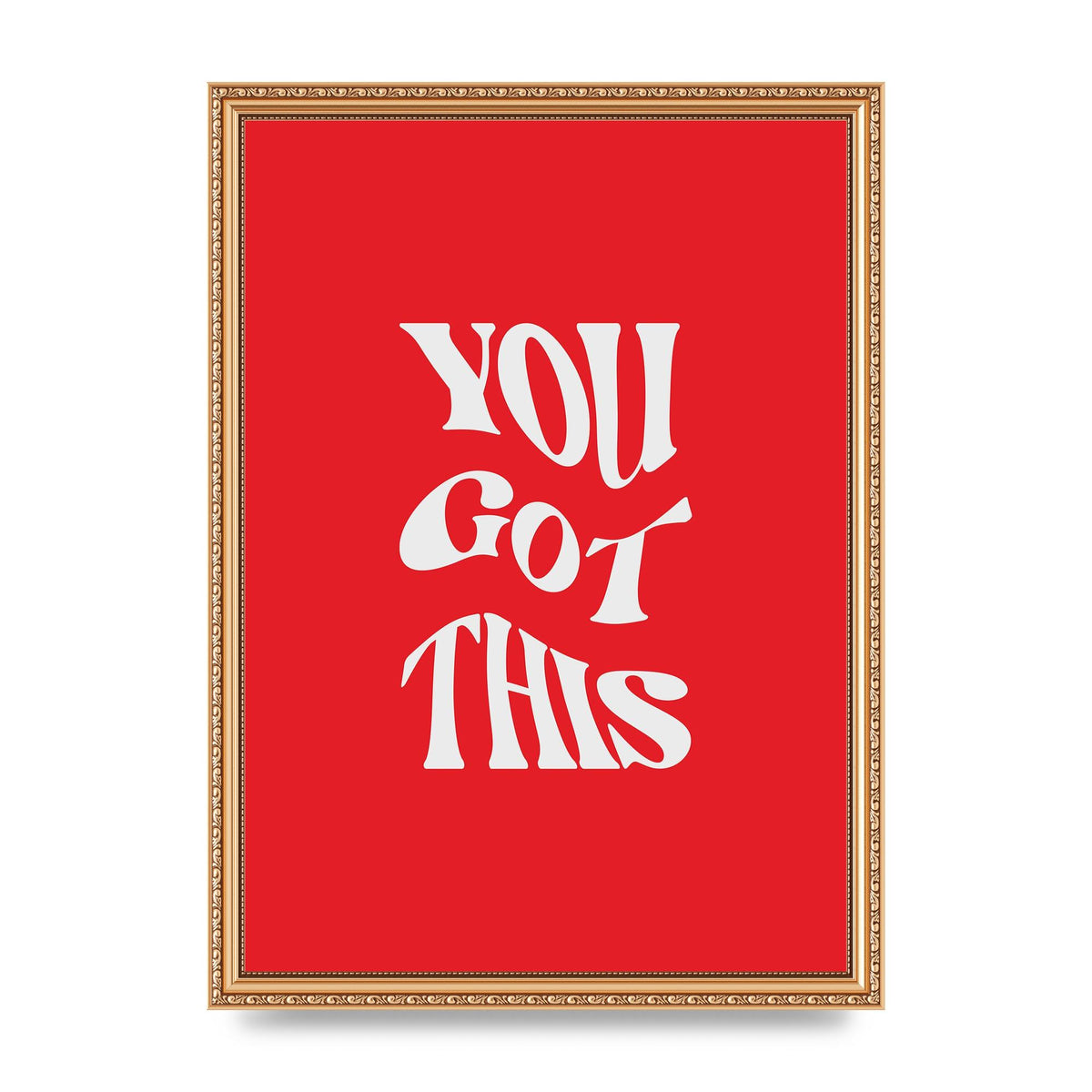 You Got This Curved Inspirational Quote Red" Art For The Home - A3 framed