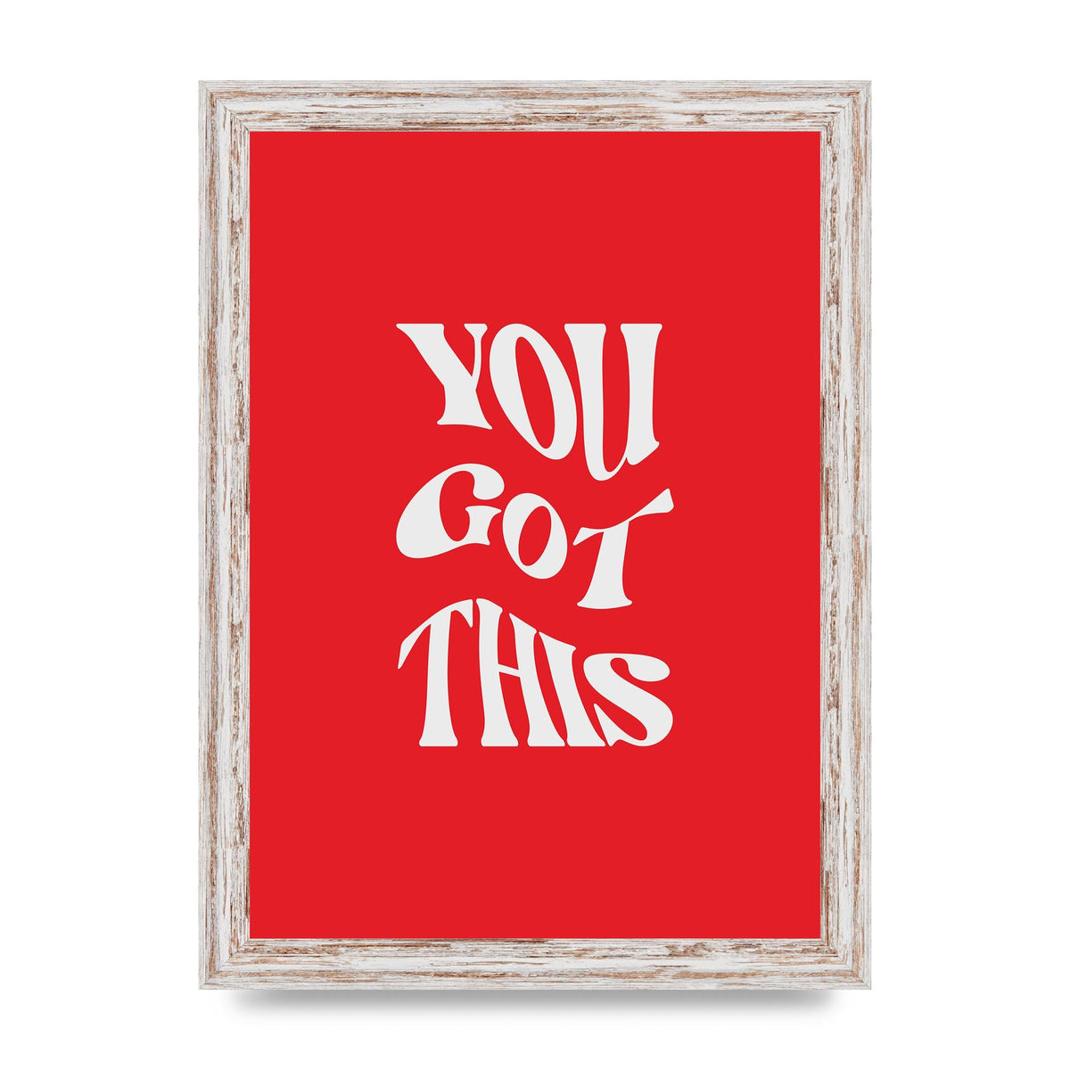 You Got This Curved Inspirational Quote Red" Art For The Home - A4 framed