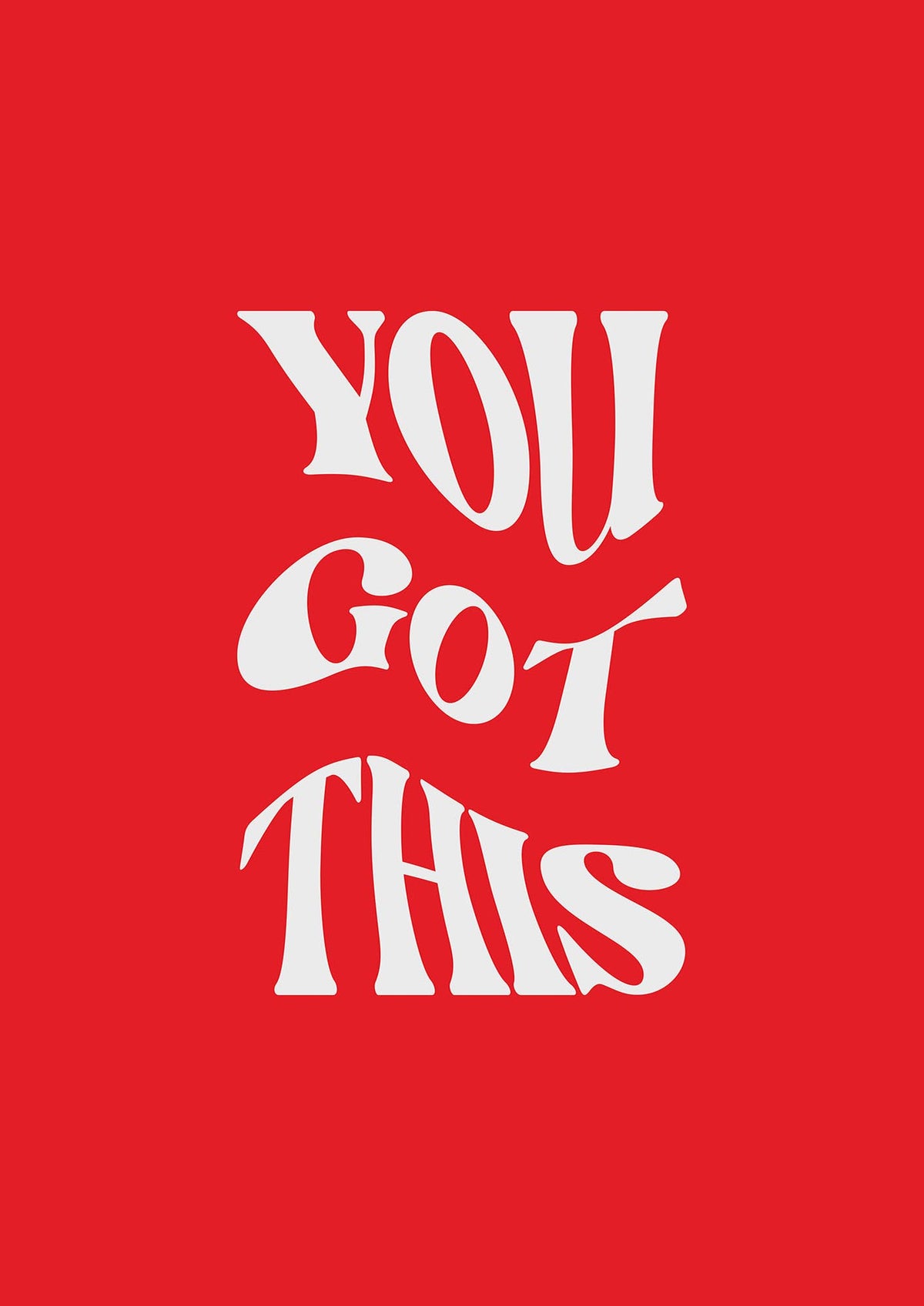 You Got This Curved Inspirational Quote Red" Art For The Home - detail