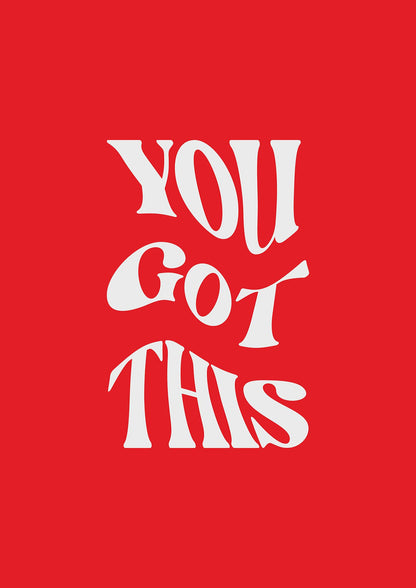 You Got This Curved Inspirational Quote Red" Art For The Home - detail