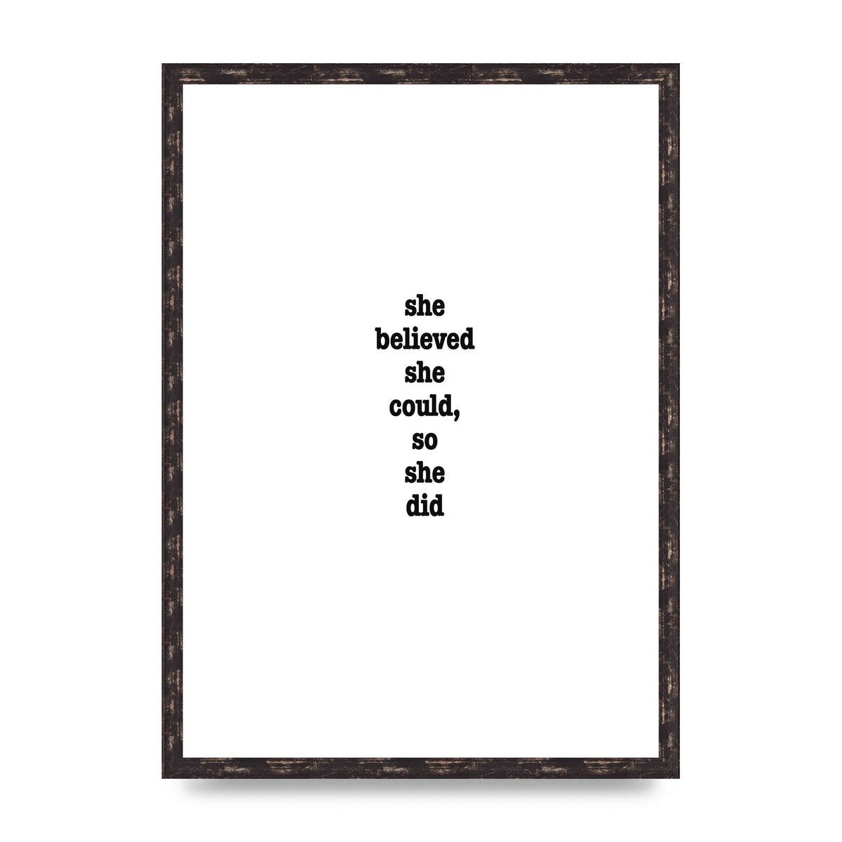 She Believed She Could So She Did Quote Inspirational" Art For The Home - A2 framed