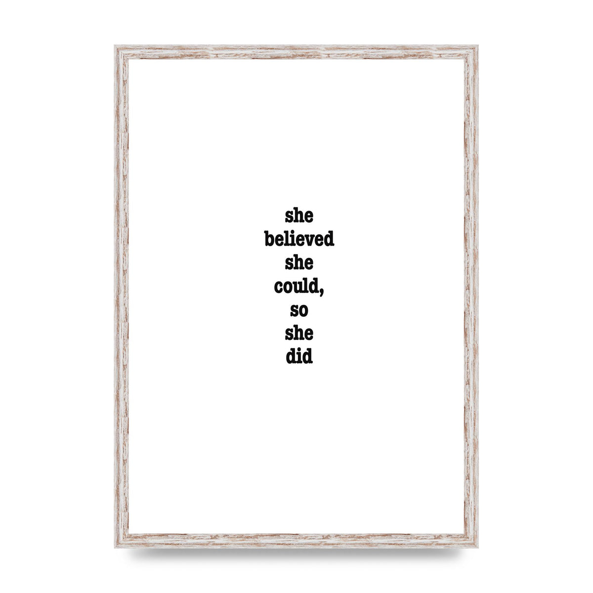 She Believed She Could So She Did Quote Inspirational" Art For The Home - A2 framed