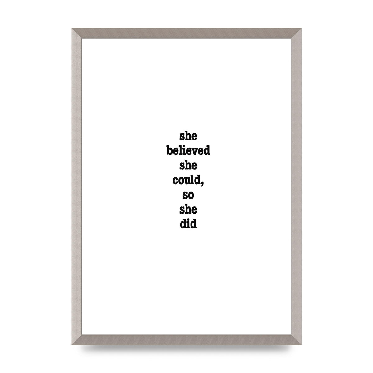 She Believed She Could So She Did Quote Inspirational" Art For The Home - A2 framed