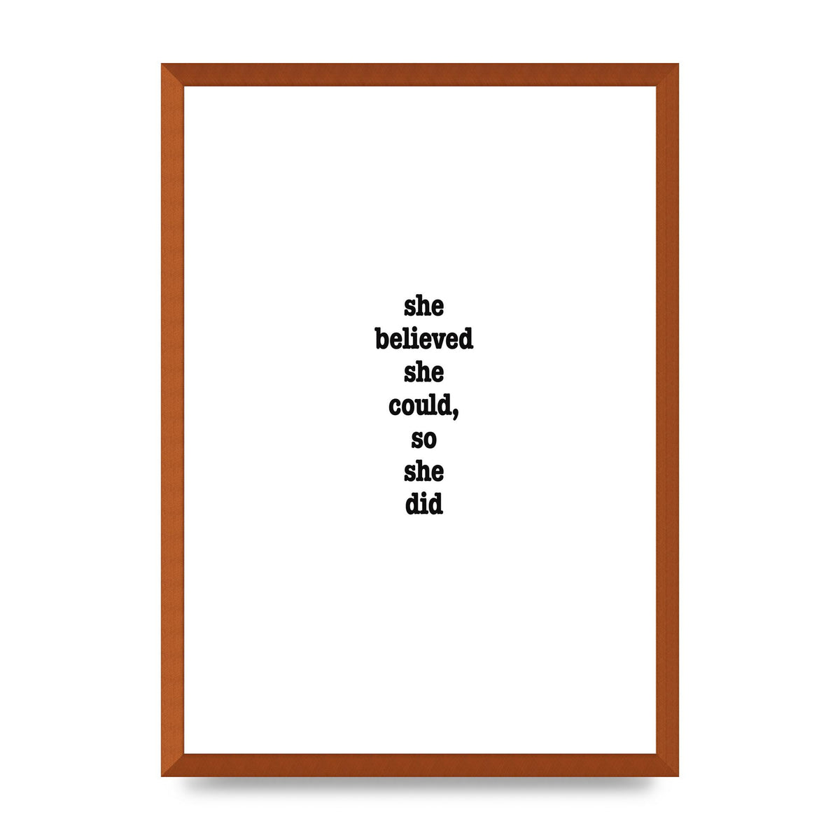She Believed She Could So She Did Quote Inspirational" Art For The Home - A2 framed