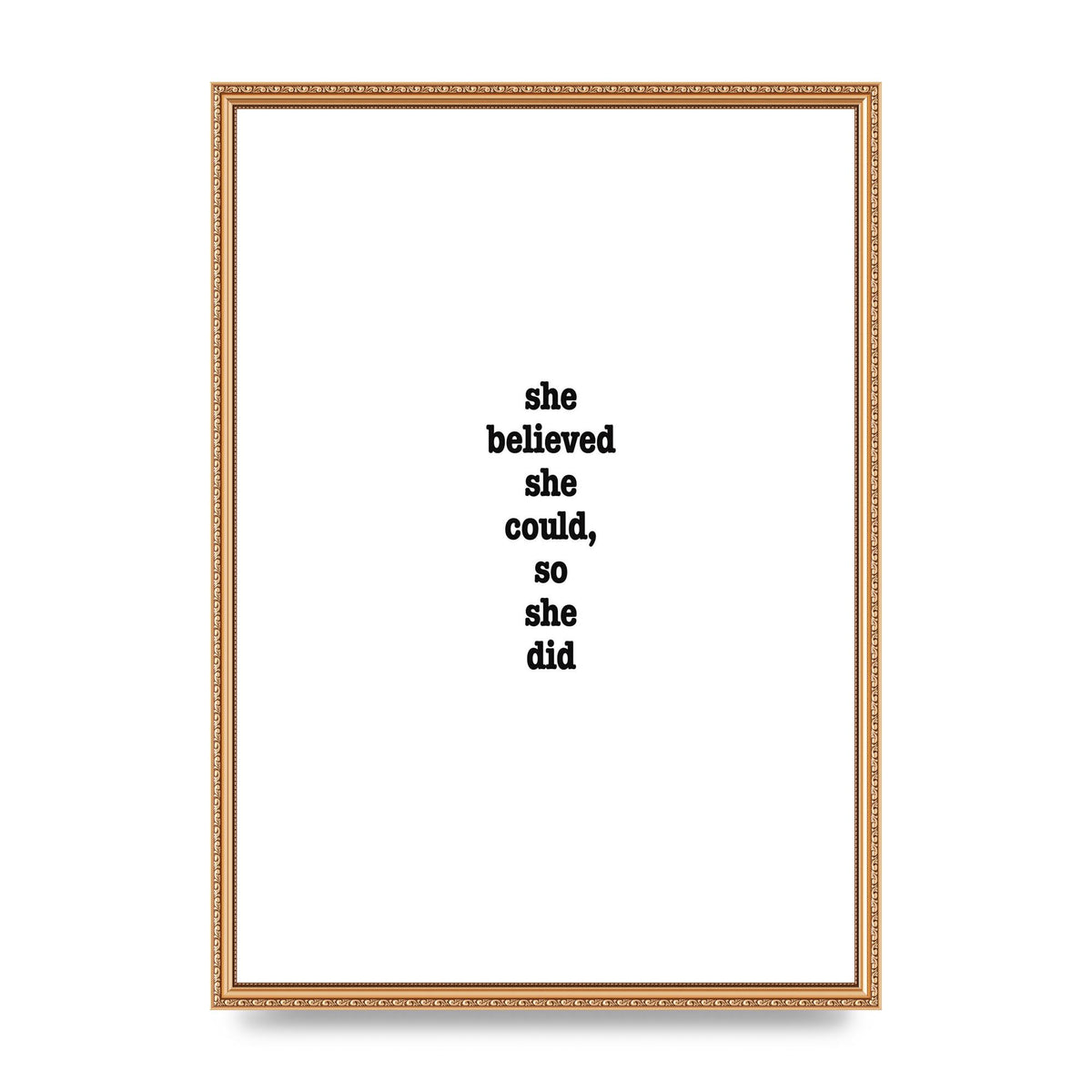 She Believed She Could So She Did Quote Inspirational" Art For The Home - A2 framed