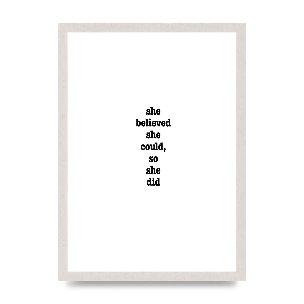 She Believed She Could So She Did Quote Inspirational" Art For The Home - A3 framed