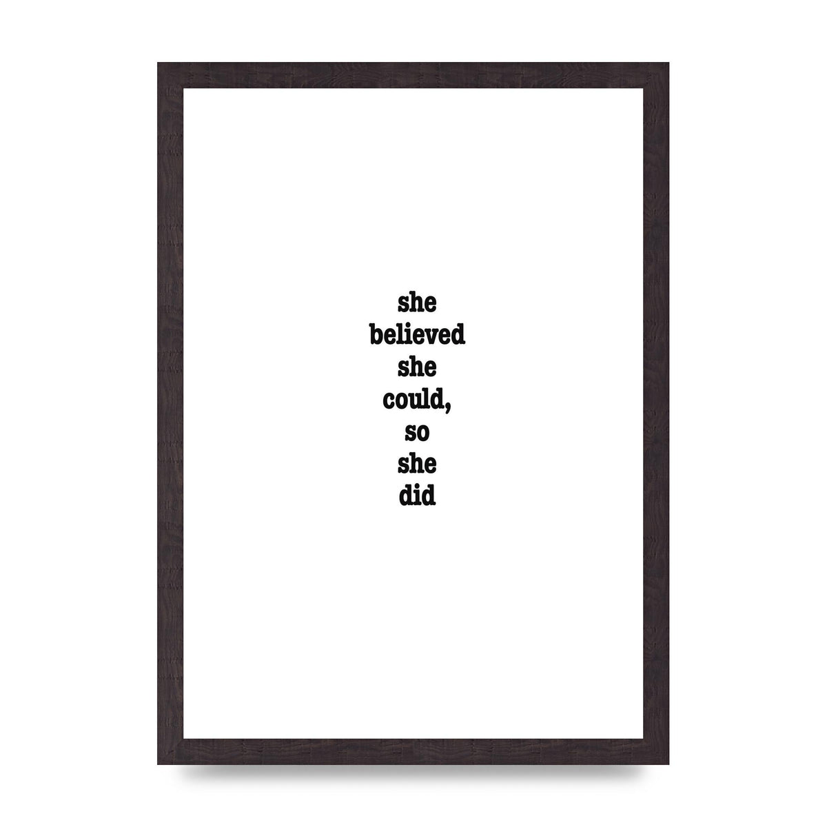 She Believed She Could So She Did Quote Inspirational" Art For The Home - A3 framed