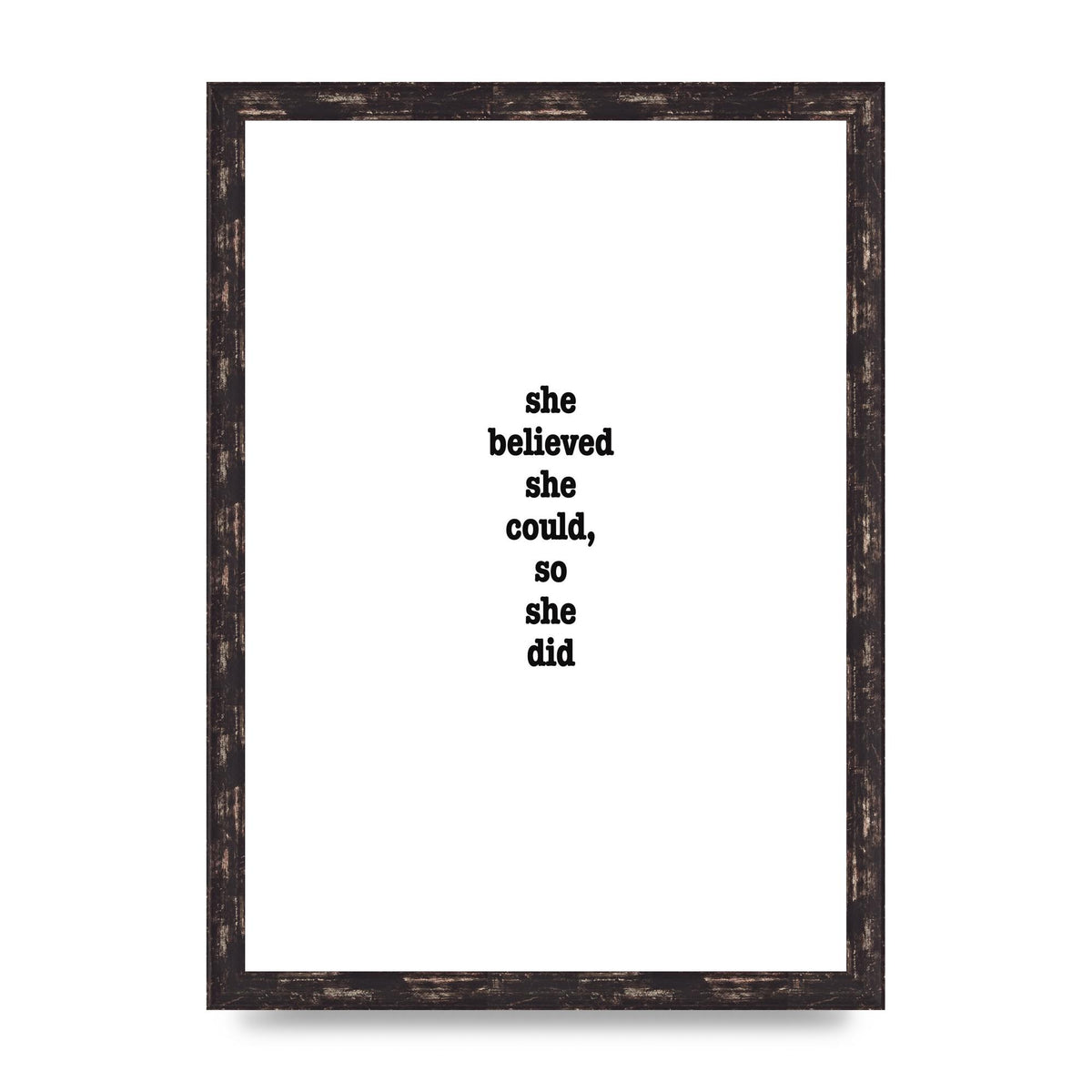She Believed She Could So She Did Quote Inspirational" Art For The Home - A3 framed