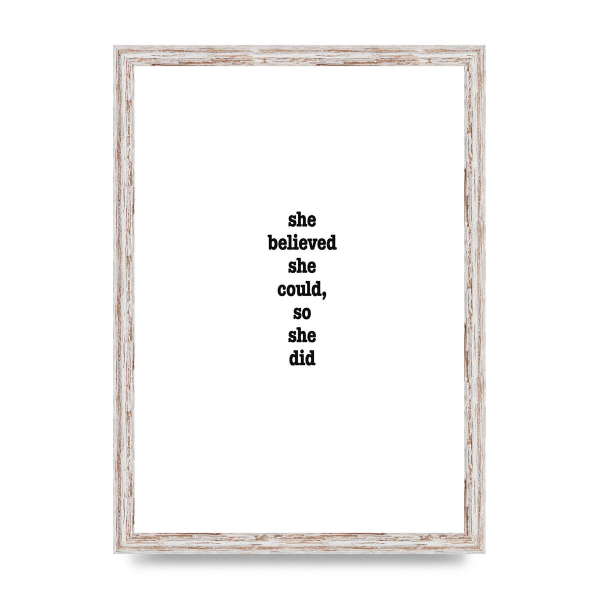 She Believed She Could So She Did Quote Inspirational" Art For The Home - A3 framed