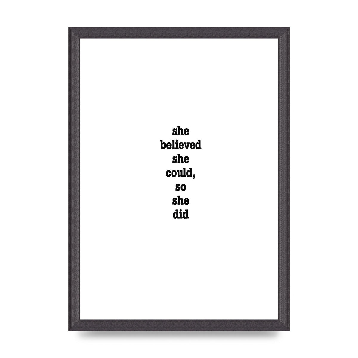 She Believed She Could So She Did Quote Inspirational" Art For The Home - A3 framed