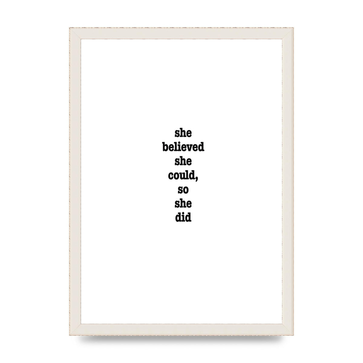 She Believed She Could So She Did Quote Inspirational" Art For The Home - A3 framed