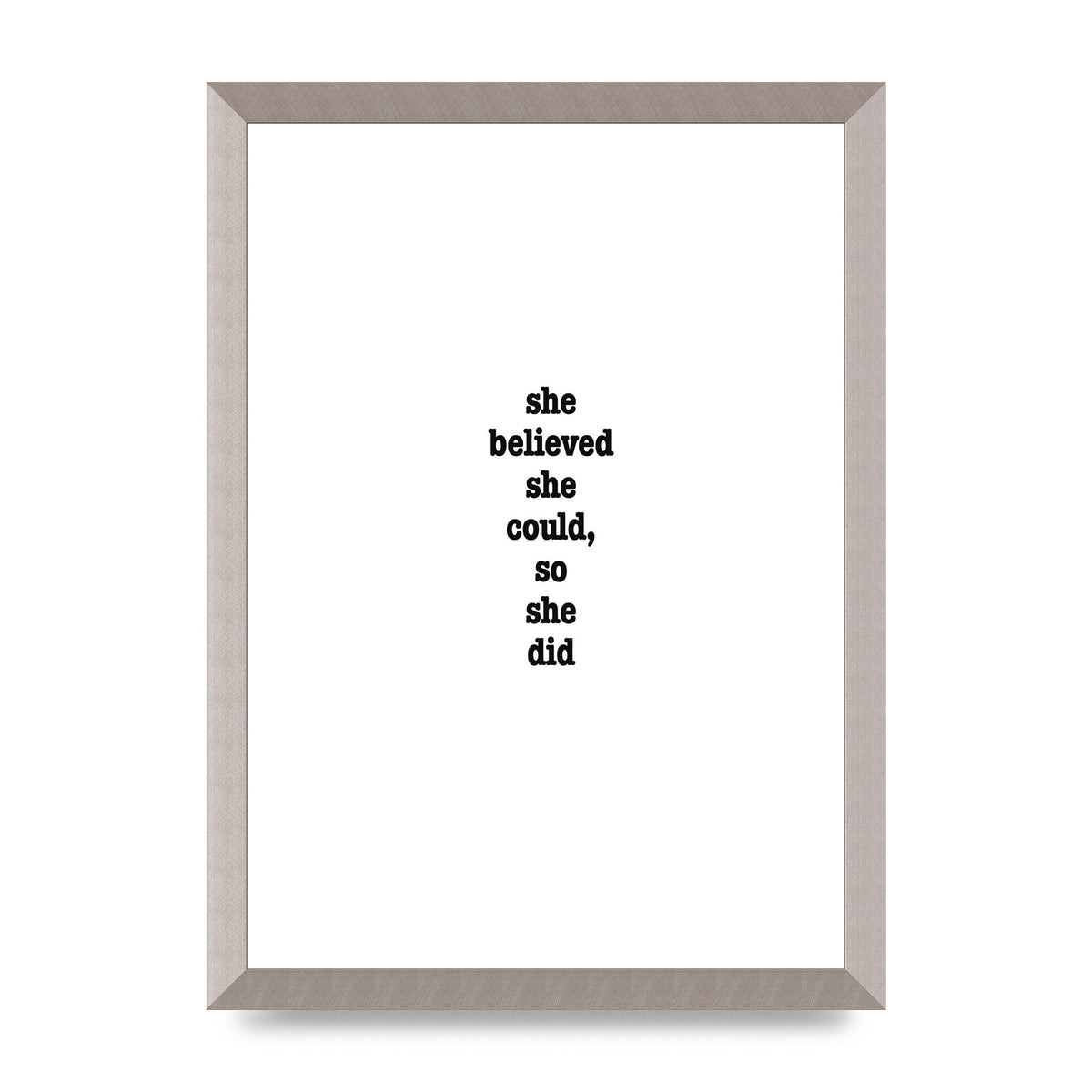 She Believed She Could So She Did Quote Inspirational" Art For The Home - A3 framed