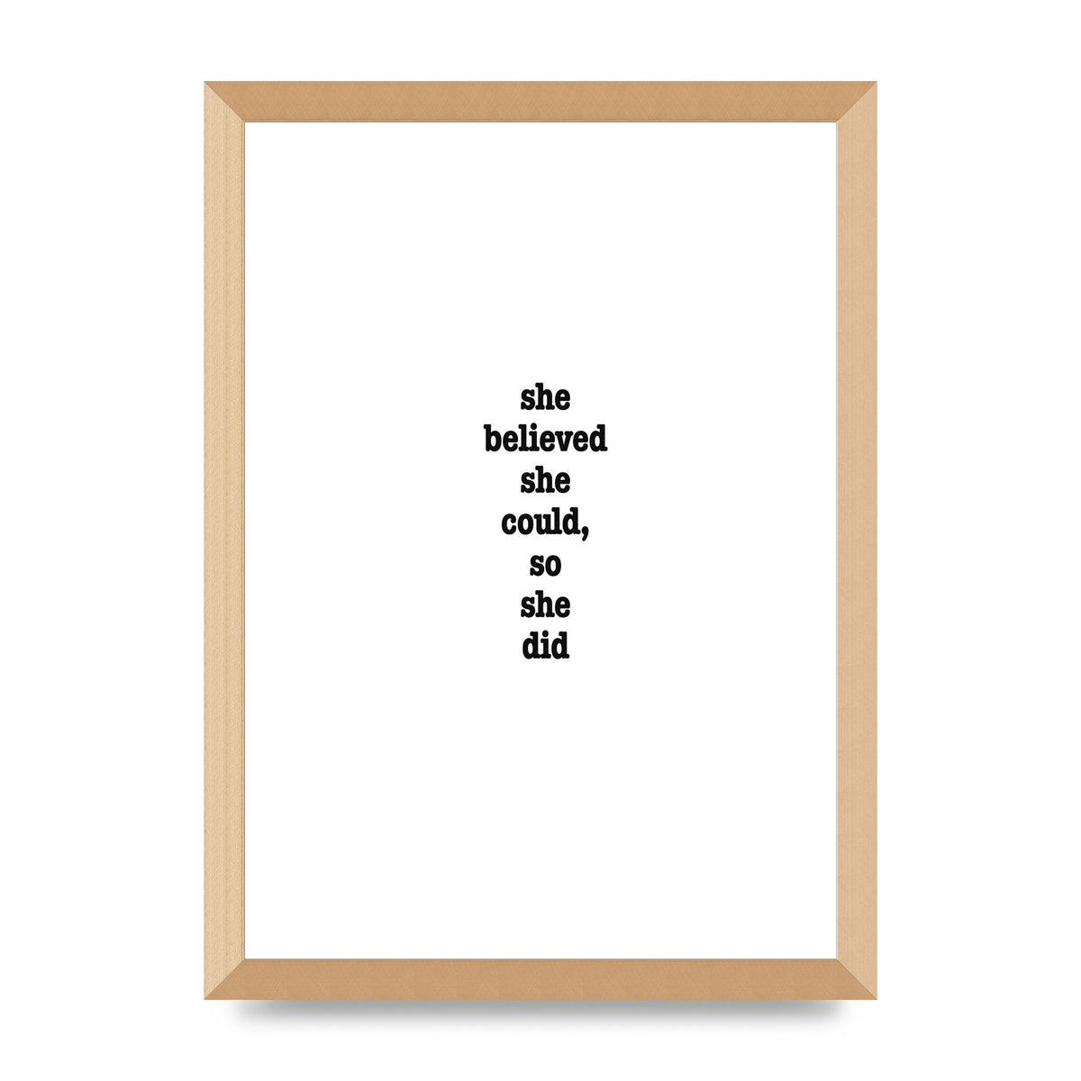 She Believed She Could So She Did Quote Inspirational" Art For The Home - A3 framed
