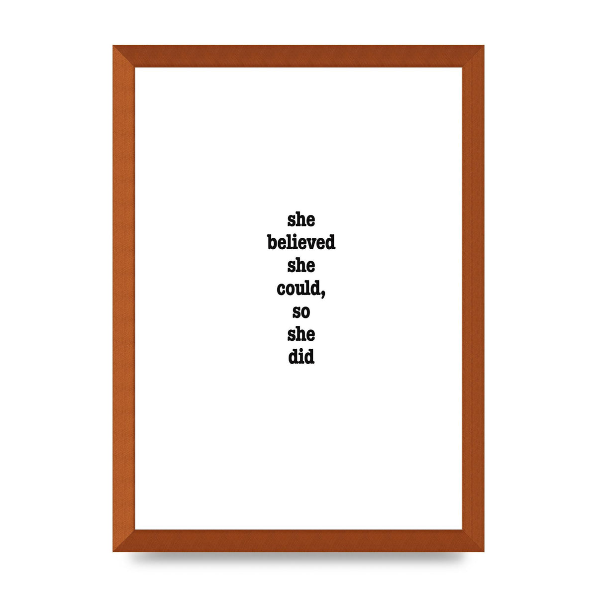 She Believed She Could So She Did Quote Inspirational" Art For The Home - A3 framed