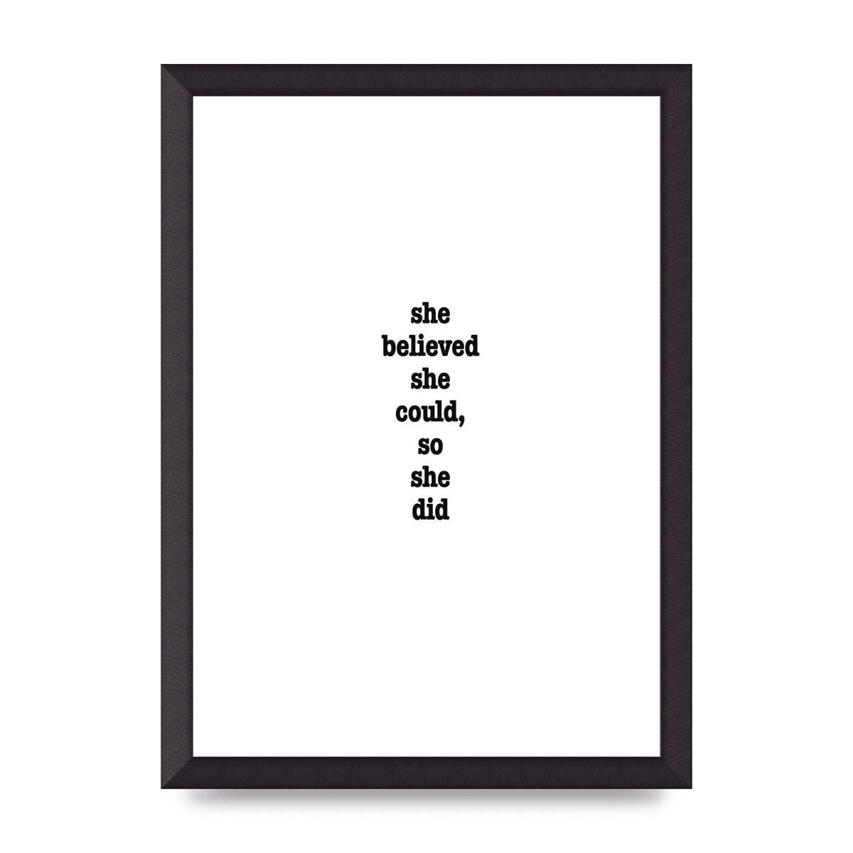 She Believed She Could So She Did Quote Inspirational" Art For The Home - A3 framed